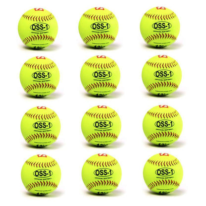 Barnett OSS - 1 Practice softball ball, size 12", yellow, 1 dozen - Angler's Pro Tackle & Outdoors