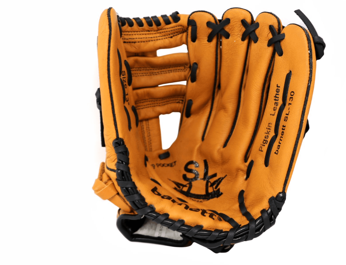 Barnett SL - 130 Leather baseball glove, outfield, size 13, Brown - Angler's Pro Tackle & Outdoors