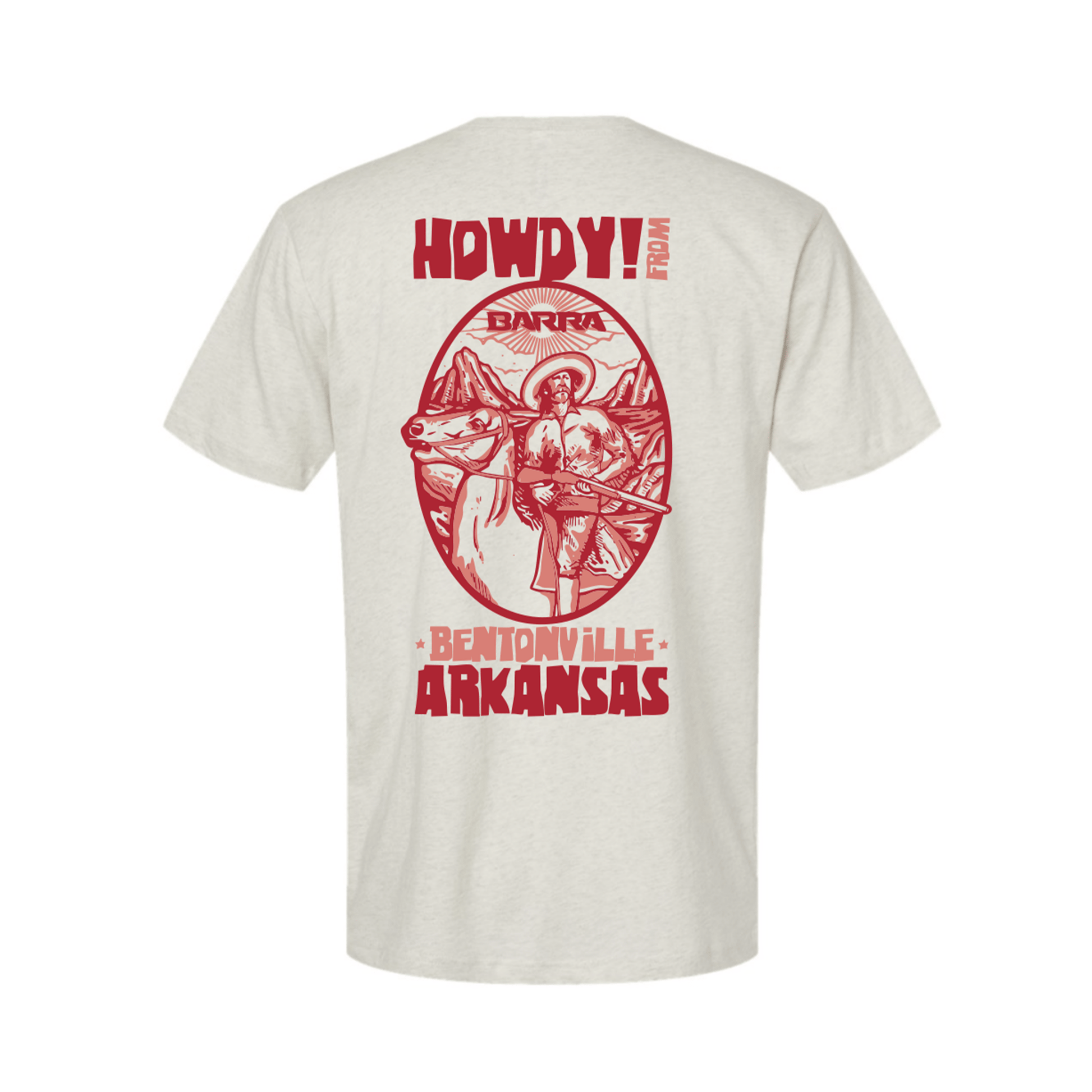 Barra Airguns Cowboy Men's T-Shirt - Red & Natural Heather - Angler's Pro Tackle & Outdoors