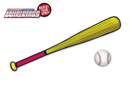 Baseball - Red & Yellow Bat WiperTags with Ball Decal - Angler's Pro Tackle & Outdoors