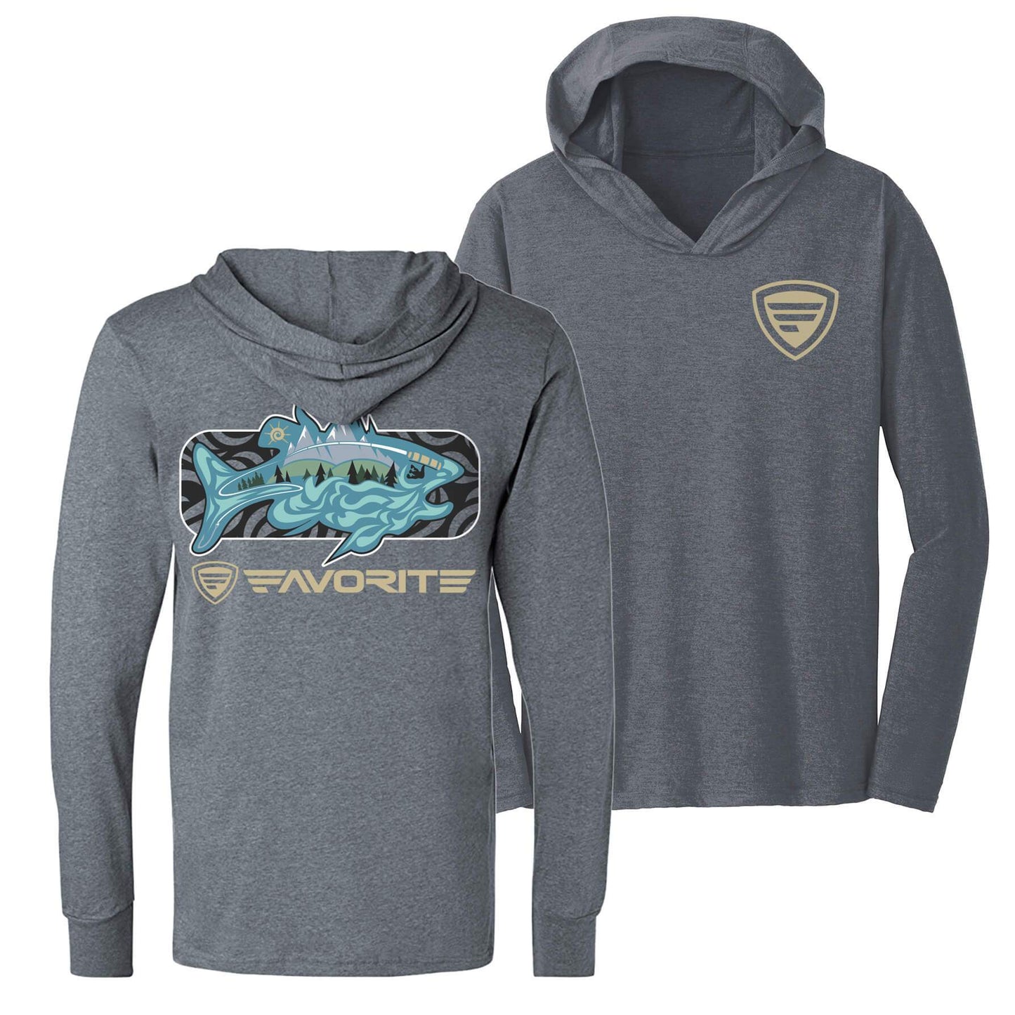 Favorite Fishing Simmer Tri-Blend Hoodie