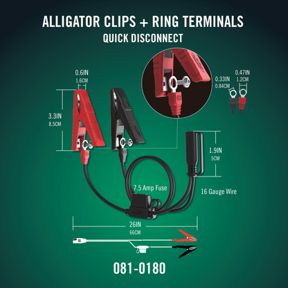 Battery Tender® Alligator Clip and Ring Terminal Combo with Quick Disconnect
