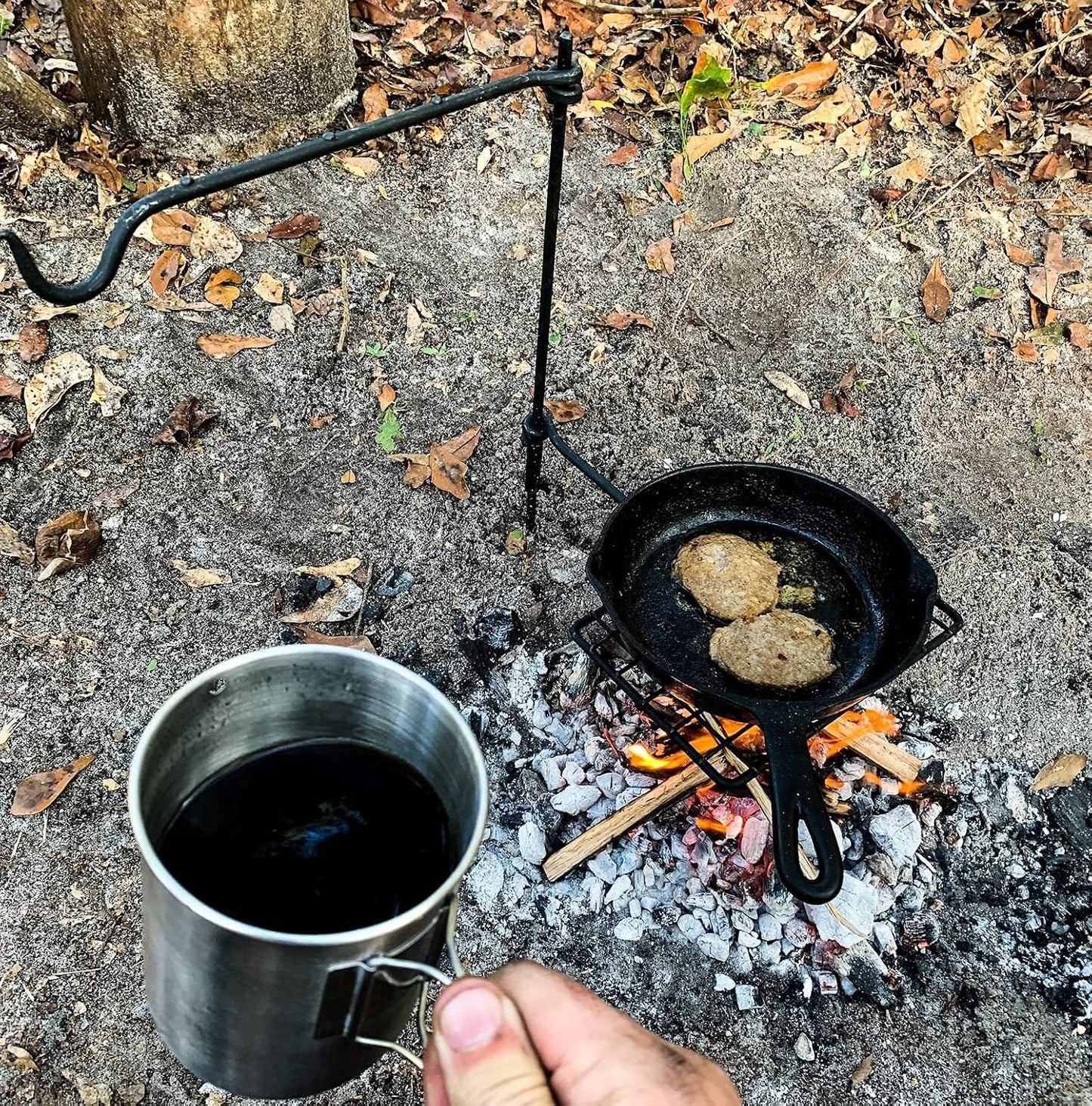 BattlBox Bushcraft Swivel Grill Set w/ Waxed Canvas Carrying Case - Angler's Pro Tackle & Outdoors