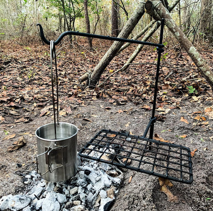 BattlBox Bushcraft Swivel Grill Set w/ Waxed Canvas Carrying Case - Angler's Pro Tackle & Outdoors