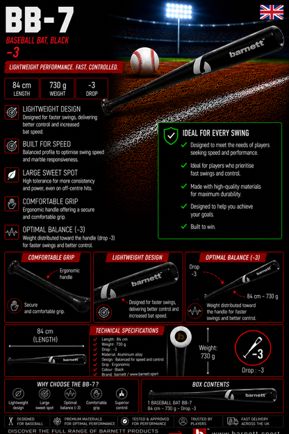 Barnett BB-7 Baseball bat in superior maple wood pro