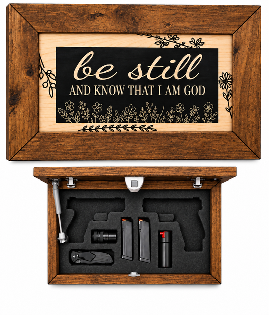 Bellewood Designs - Bible Verse Decorative & Secure Wall-Mounted Gun Cabinet