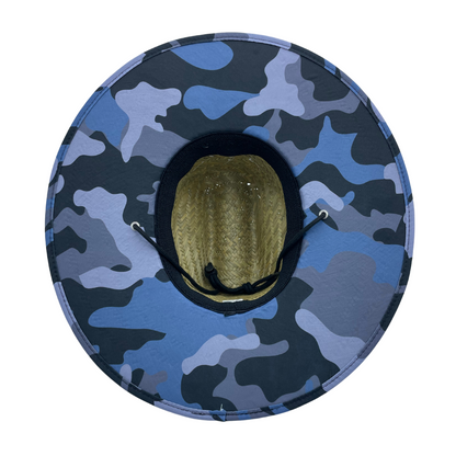 COR Surf Mens Straw Beach Hat - Blue Camouflage