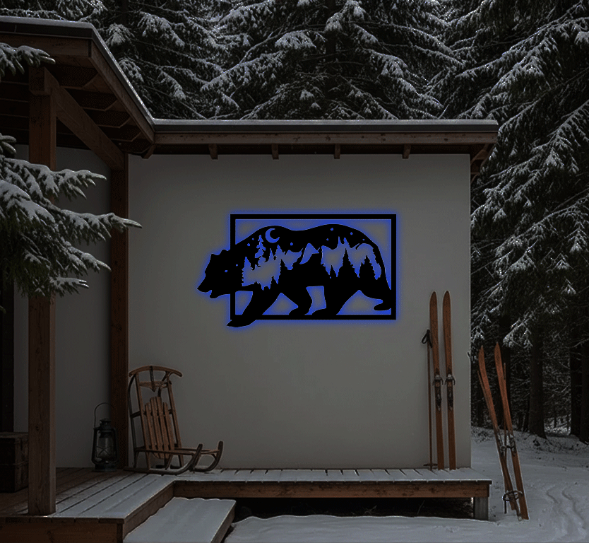 MetalPlex - 3D Look Bear Metal Wall Art
