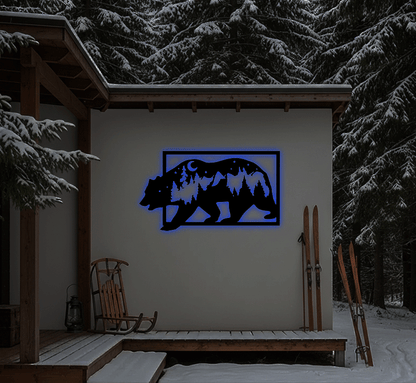 MetalPlex - 3D Look Bear Metal Wall Art