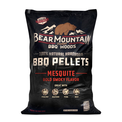 Bear Mountain BBQ 20 Pound Premium All Natural Hardwood Mesquite Smoker Pellets - Angler's Pro Tackle & Outdoors