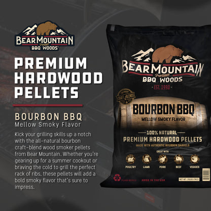 Bear Mountain BBQ All Natural Bourbon Craft Blend Wood Smoker Pellets, 20 Pounds - Angler's Pro Tackle & Outdoors