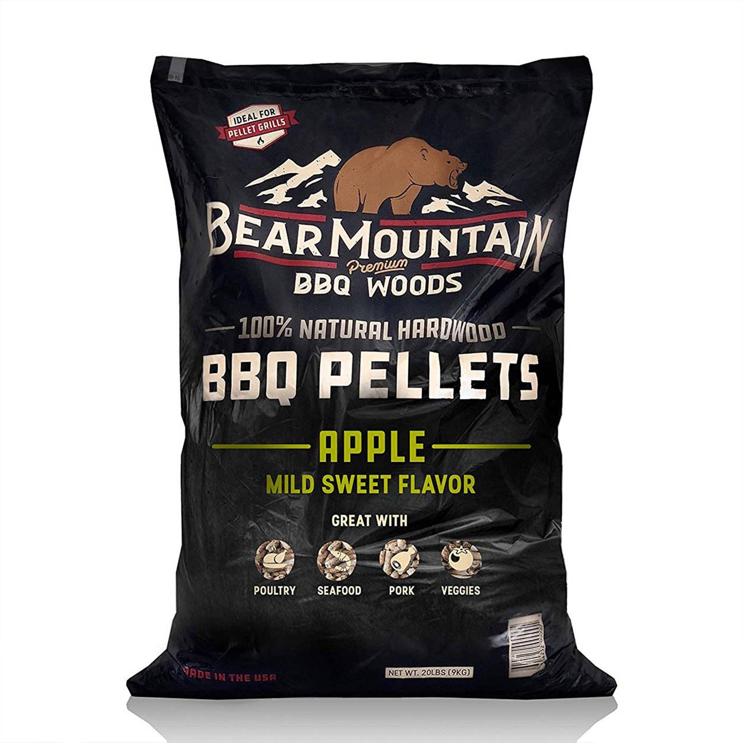 Bear Mountain BBQ All Natural Hardwood Apple Smoker Pellets, 40 Pounds (2 Pack) - Angler's Pro Tackle & Outdoors