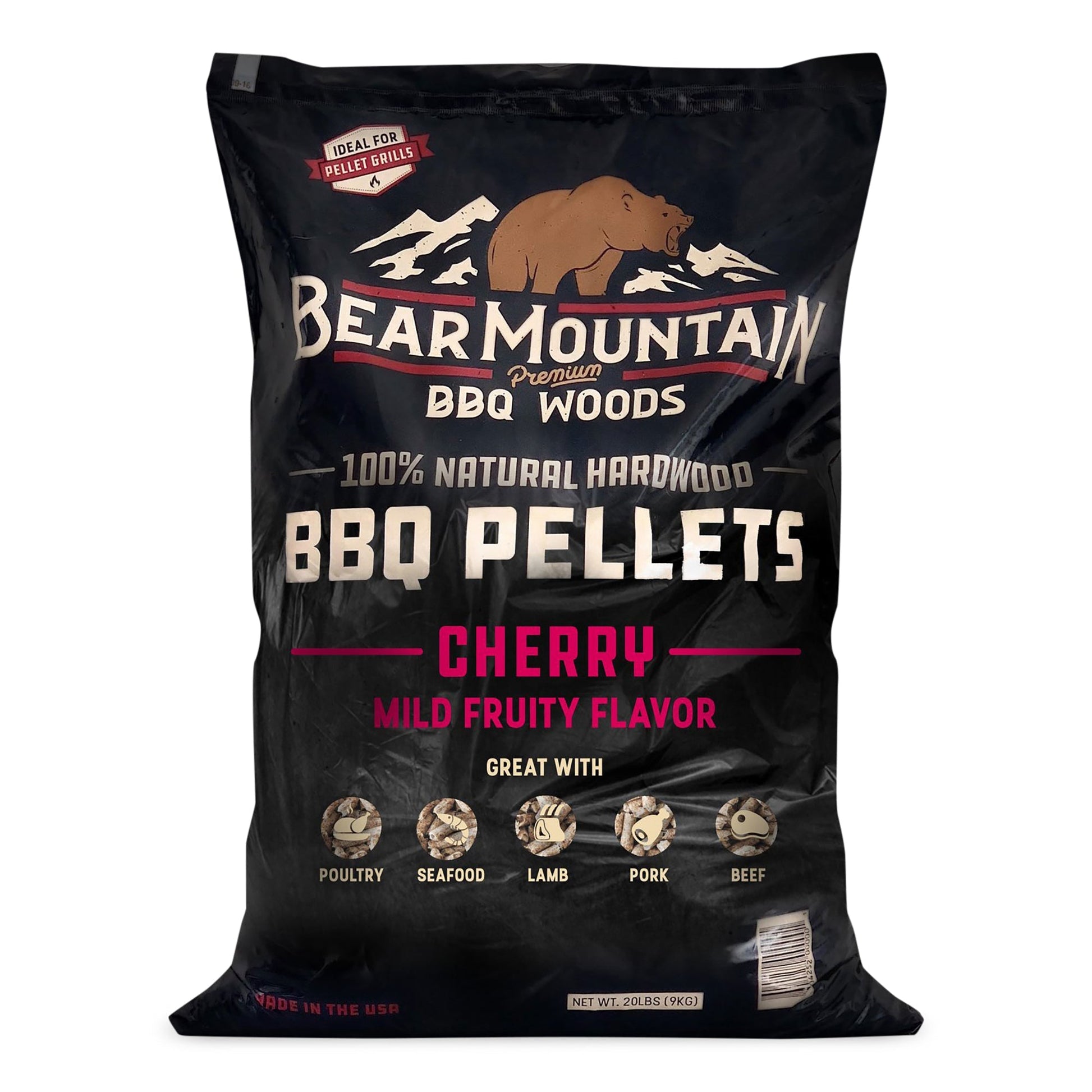 Bear Mountain BBQ All Natural Hardwood Cherry Smoker Pellets, 20 lbs (2 Pack) - Angler's Pro Tackle & Outdoors