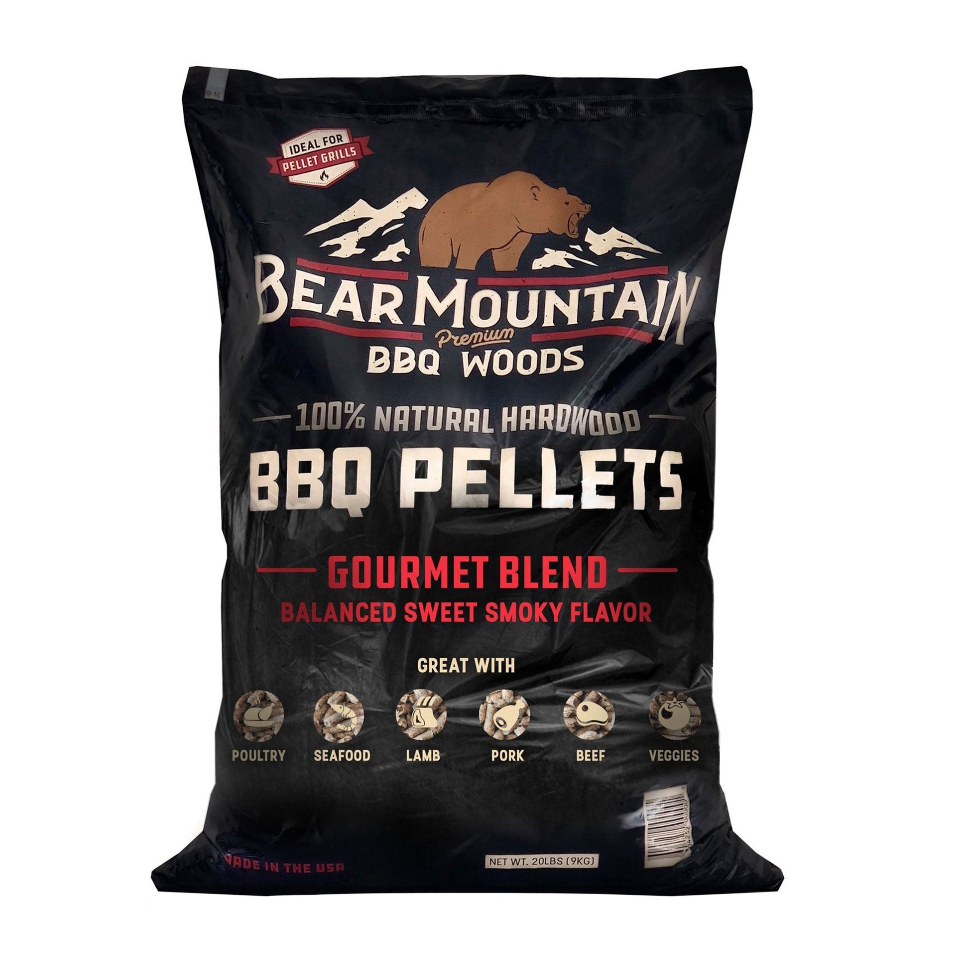 Bear Mountain BBQ All - Natural Hardwood Gourmet Blend Smoker Pellets, 20 Pounds - Angler's Pro Tackle & Outdoors