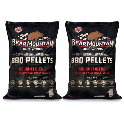 Bear Mountain BBQ All - Natural Hardwood Gourmet Smoker Pellets, 40 lbs (2 Pack) - Angler's Pro Tackle & Outdoors