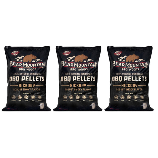 Bear Mountain BBQ All - Natural Hardwood Hickory Smoker Pellets, 20 Lb (3 Pack) - Angler's Pro Tackle & Outdoors