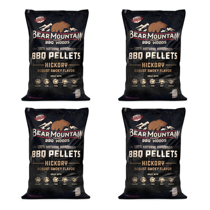 Bear Mountain BBQ All - Natural Hardwood Hickory Smoker Pellets, 20 Lb (4 Pack) - Angler's Pro Tackle & Outdoors