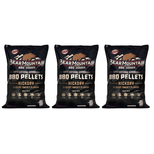 Bear Mountain BBQ All - Natural Hardwood Hickory Smoker Pellets, 40 Lb (3 Pack) - Angler's Pro Tackle & Outdoors