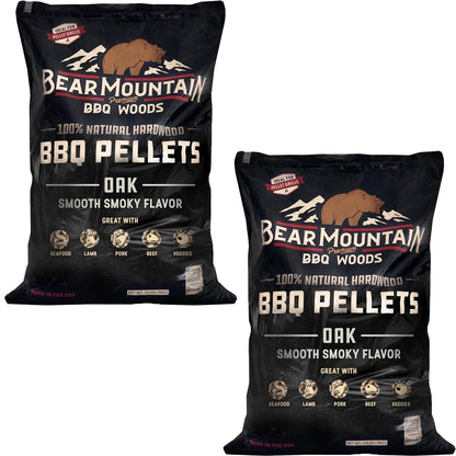 Bear Mountain BBQ All Natural Hardwood Oak BBQ Smoker Pellets, 20 lbs (2 Pack) - Angler's Pro Tackle & Outdoors