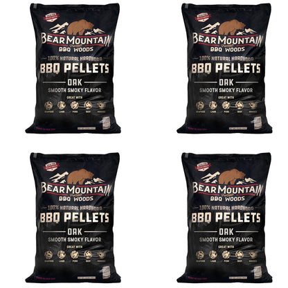 Bear Mountain BBQ All Natural Hardwood Oak BBQ Smoker Pellets, 20 lbs (4 Pack) - Angler's Pro Tackle & Outdoors