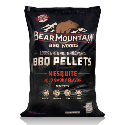 Bear Mountain BBQ All Natural Wood Mesquite Smoker Pellets, 40 Pounds (2 Pack) - Angler's Pro Tackle & Outdoors