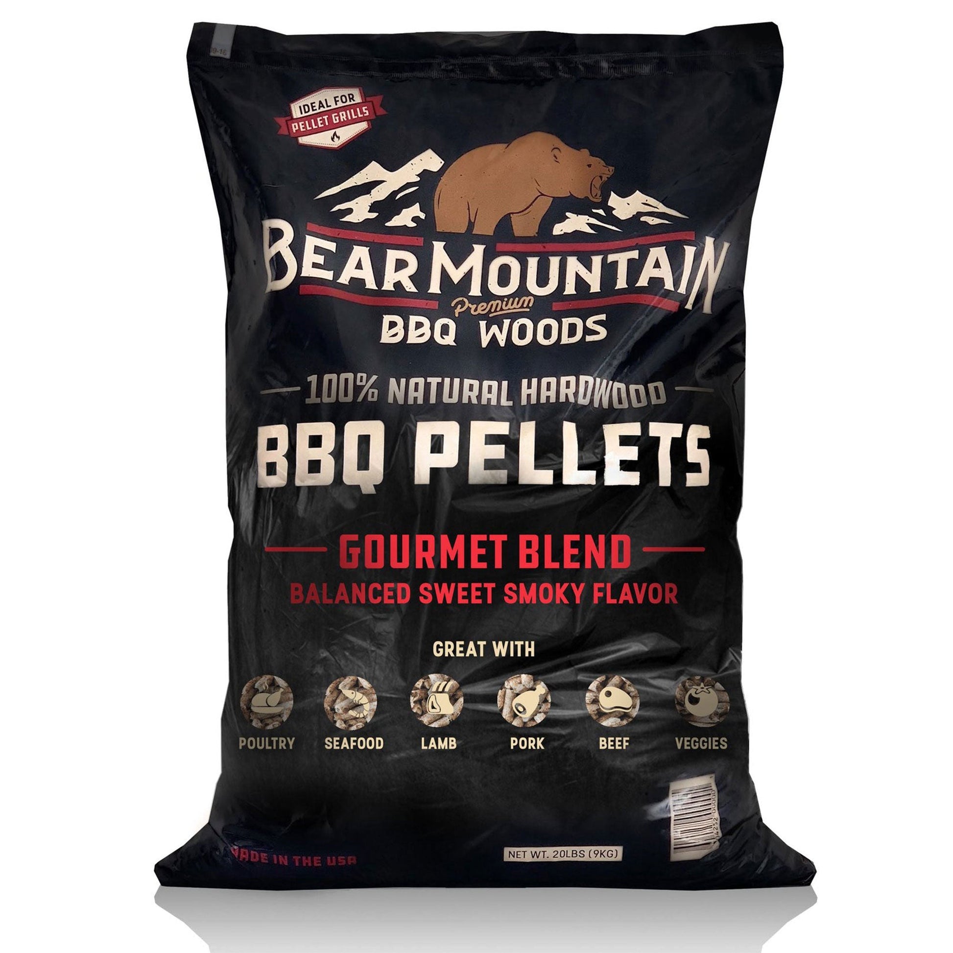 Bear Mountain BBQ FB99 All - Natural Hardwood Gourmet Blend Smoker Pellets, 40 lbs - Angler's Pro Tackle & Outdoors