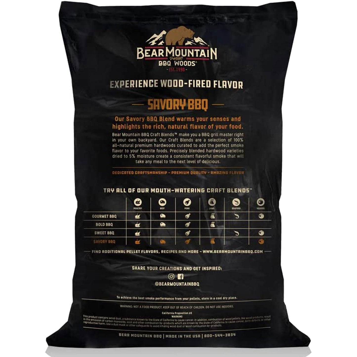 Bear Mountain BBQ Hardwood Savory Craft Blends Grill Smoker Pellets, 20 Pounds - Angler's Pro Tackle & Outdoors