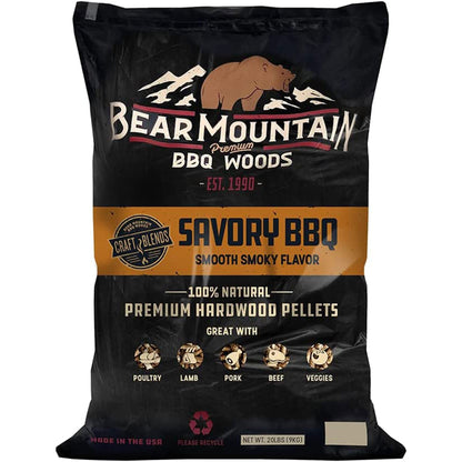 Bear Mountain BBQ Hardwood Savory Craft Blends Grill Smoker Pellets, 20 Pounds - Angler's Pro Tackle & Outdoors