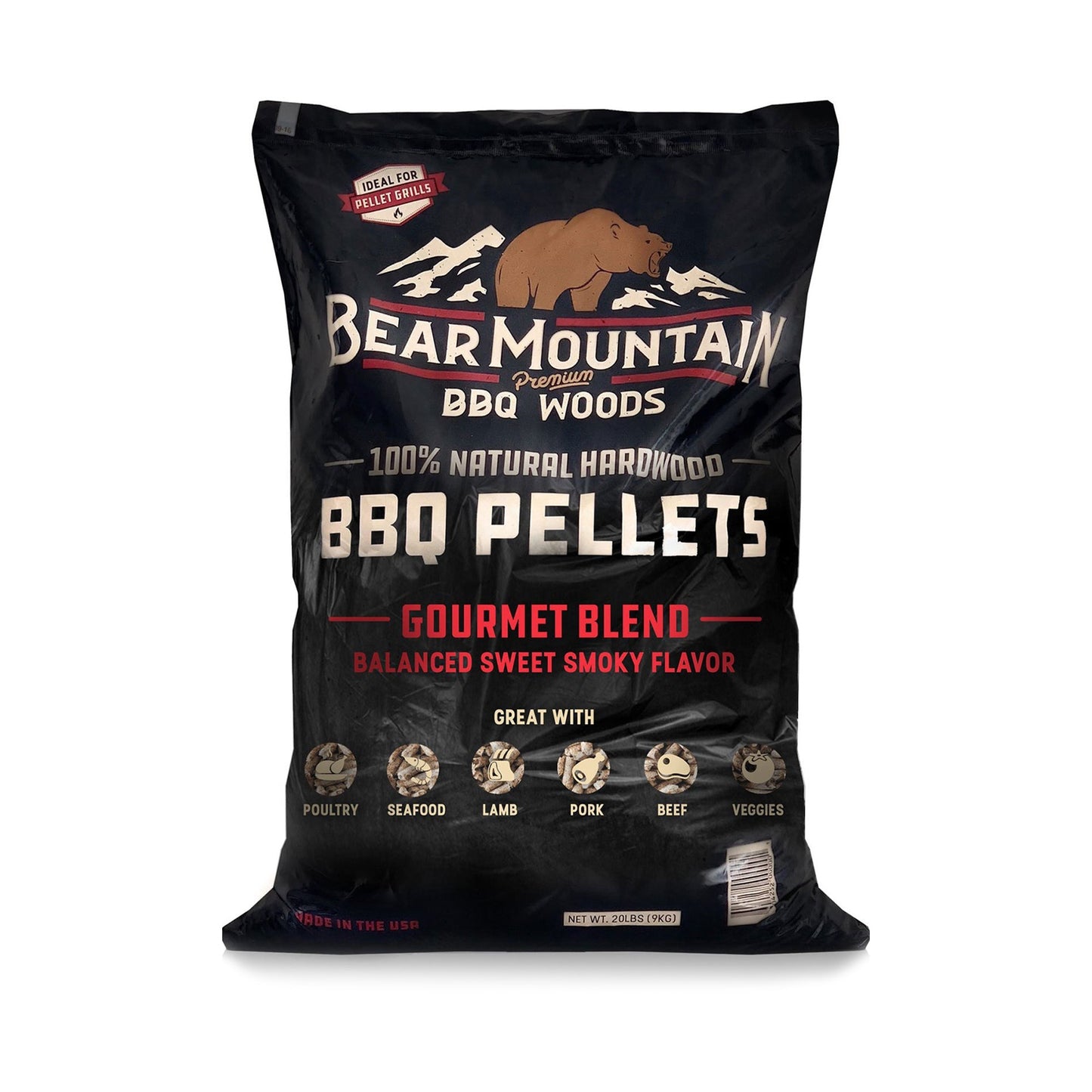 Bear Mountain BBQ Natural Hardwood Gourmet Blend Smoker Pellets, 20 lbs (2 Pack) - Angler's Pro Tackle & Outdoors