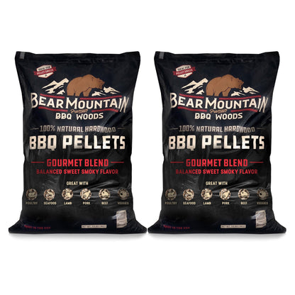 Bear Mountain BBQ Natural Hardwood Gourmet Blend Smoker Pellets, 20 lbs (2 Pack) - Angler's Pro Tackle & Outdoors