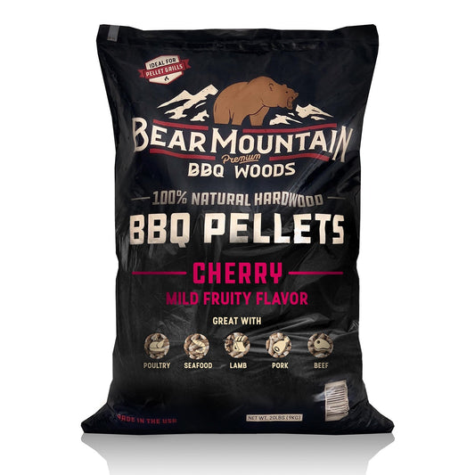 Bear Mountain BBQ Premium All Natural Hardwood Cherry Smoker Pellets, 40 Pounds - Angler's Pro Tackle & Outdoors