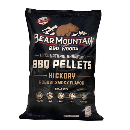 Bear Mountain BBQ Premium All - Natural Hardwood Hickory Smoker Pellets, 20 Pounds - Angler's Pro Tackle & Outdoors