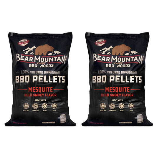 Bear Mountain BBQ Premium All Natural Hardwood Mesquite Smoker Pellets (2 Pack) - Angler's Pro Tackle & Outdoors