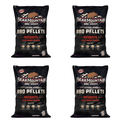 Bear Mountain BBQ Premium All Natural Hardwood Mesquite Smoker Pellets (4 Pack) - Angler's Pro Tackle & Outdoors