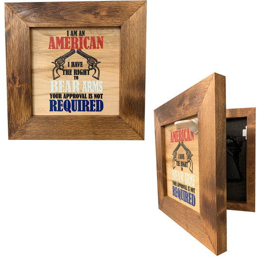 Bellewood Designs - Patriotic 2nd Amendment I Have The Right To Bear Arms Hidden Gun Storage Firearm Concealment Wall Decor