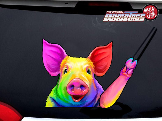 Beautiful Rainbow Waving Pig WiperTags - Angler's Pro Tackle & Outdoors