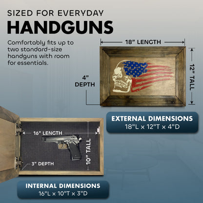 Bellewood Designs - Gun Cabinet with Skull & American Flag Design