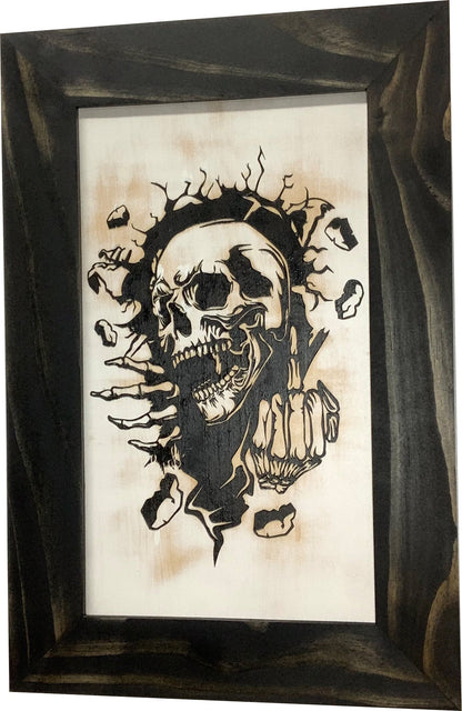 Bellewood Designs - Gothic Skull Giving Middle Finger Decorative Gun Cabinet
