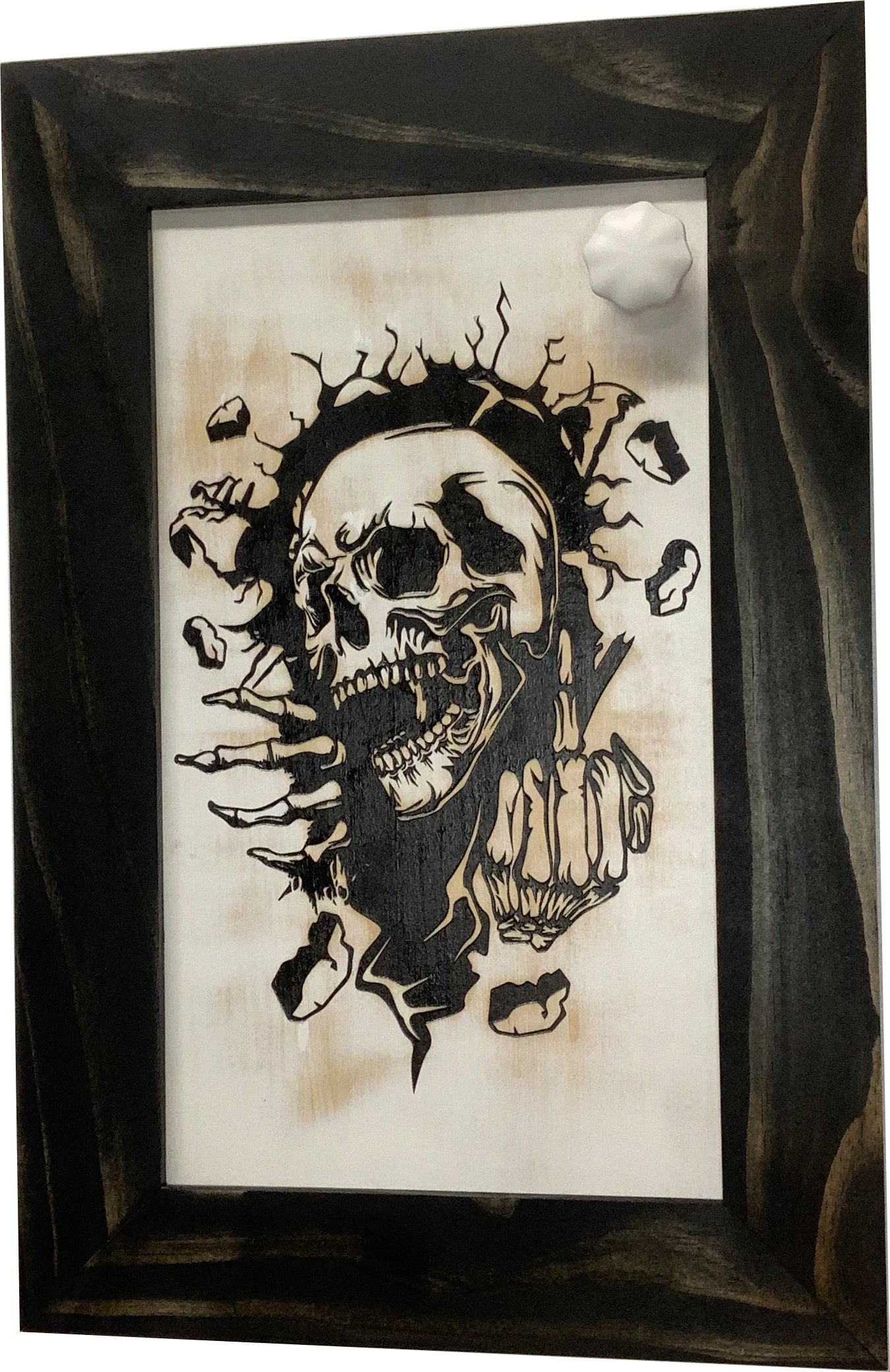 Bellewood Designs - Gothic Skull Giving Middle Finger Decorative Gun Cabinet