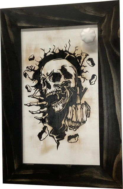 Bellewood Designs - Gothic Skull Giving Middle Finger Decorative Gun Cabinet