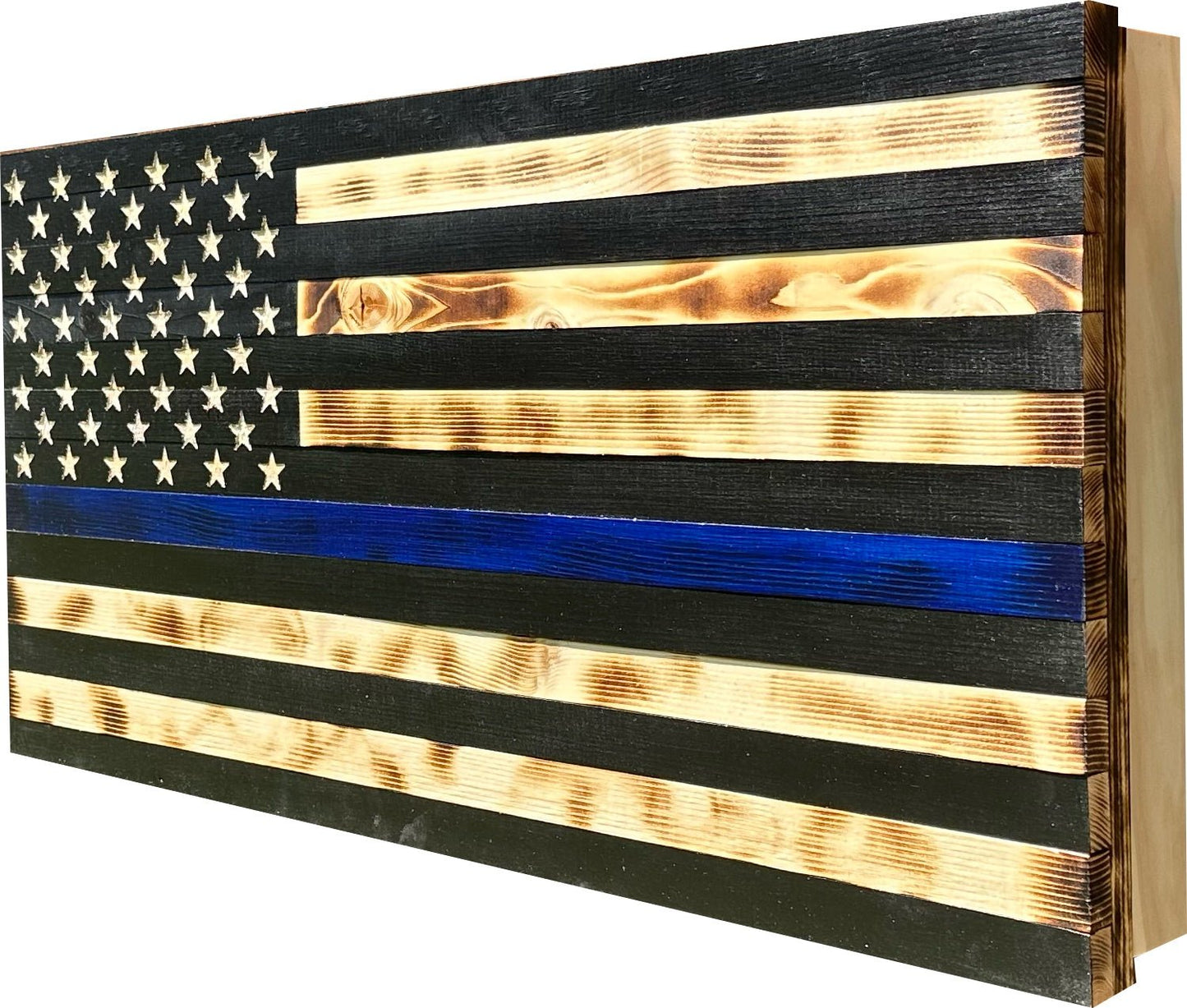 Bellewood Designs - Large Blue Line American Flag Hidden Gun Storage Cabinet (Blue Line) - Angler's Pro Tackle & Outdoors