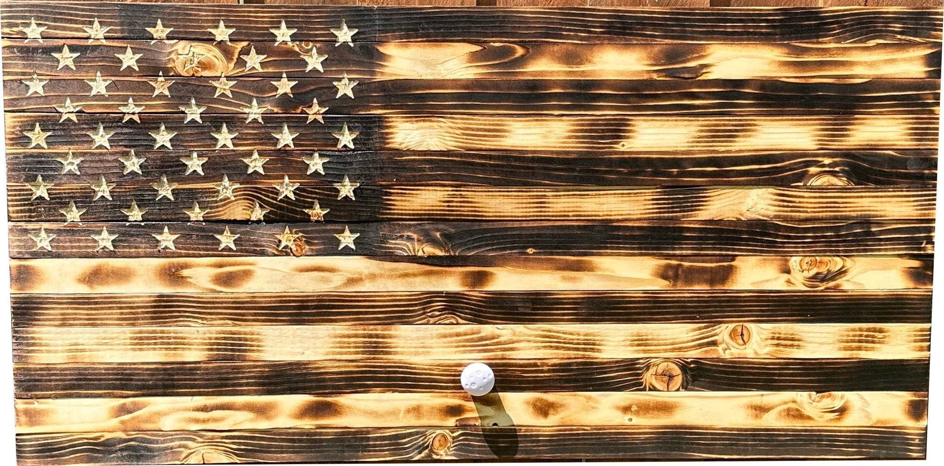 Bellewood Designs - Large Burnt American Flag Hidden Gun Storage Cabinet (Burnt) - Angler's Pro Tackle & Outdoors