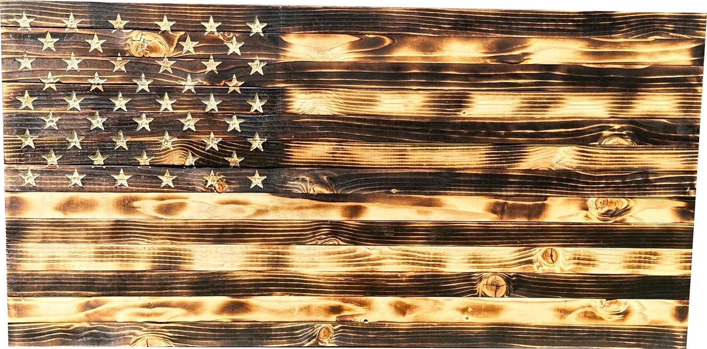 Bellewood Designs - Large Burnt American Flag Hidden Gun Storage Cabinet (Burnt) - Angler's Pro Tackle & Outdoors