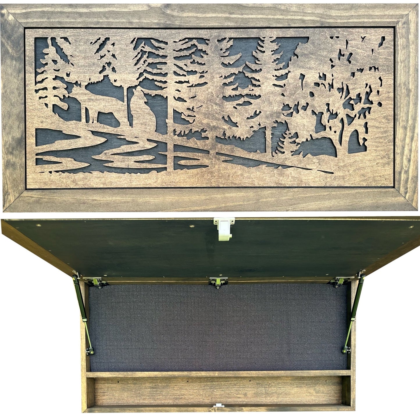 Bellewood Designs - Large Hidden Gun Storage Cabinet Wolf Scene Wall Decor - Wolves In The Woods - Angler's Pro Tackle & Outdoors