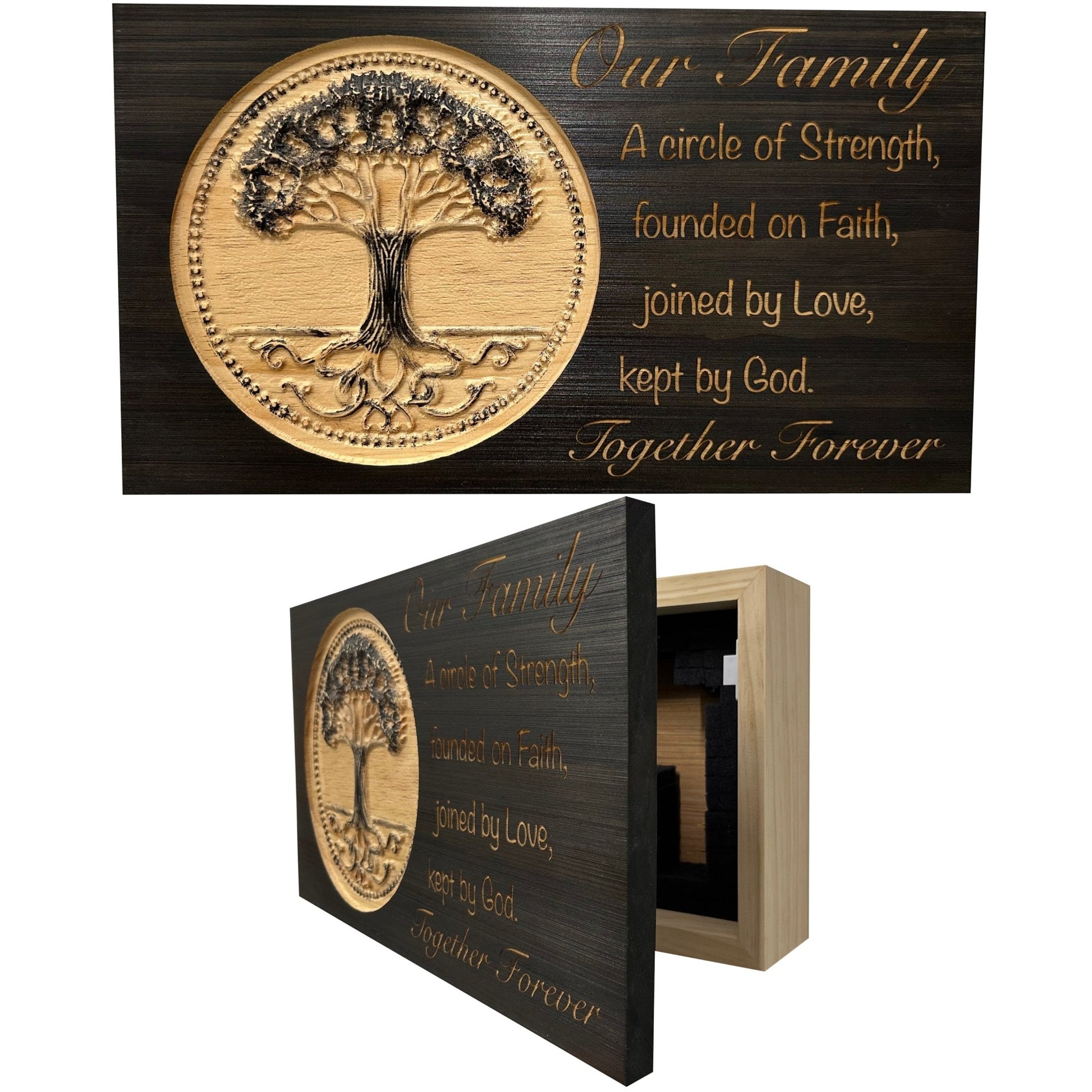 Bellewood Designs - Our Family Tree Roots Wall Decoration Gun Safe - Securely Store Your Gun Safely in Plain Sight - Angler's Pro Tackle & Outdoors