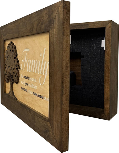 Bellewood Designs - Secured Gun Storage Cabinet with Family Branches (Dark Walnut) - Angler's Pro Tackle & Outdoors