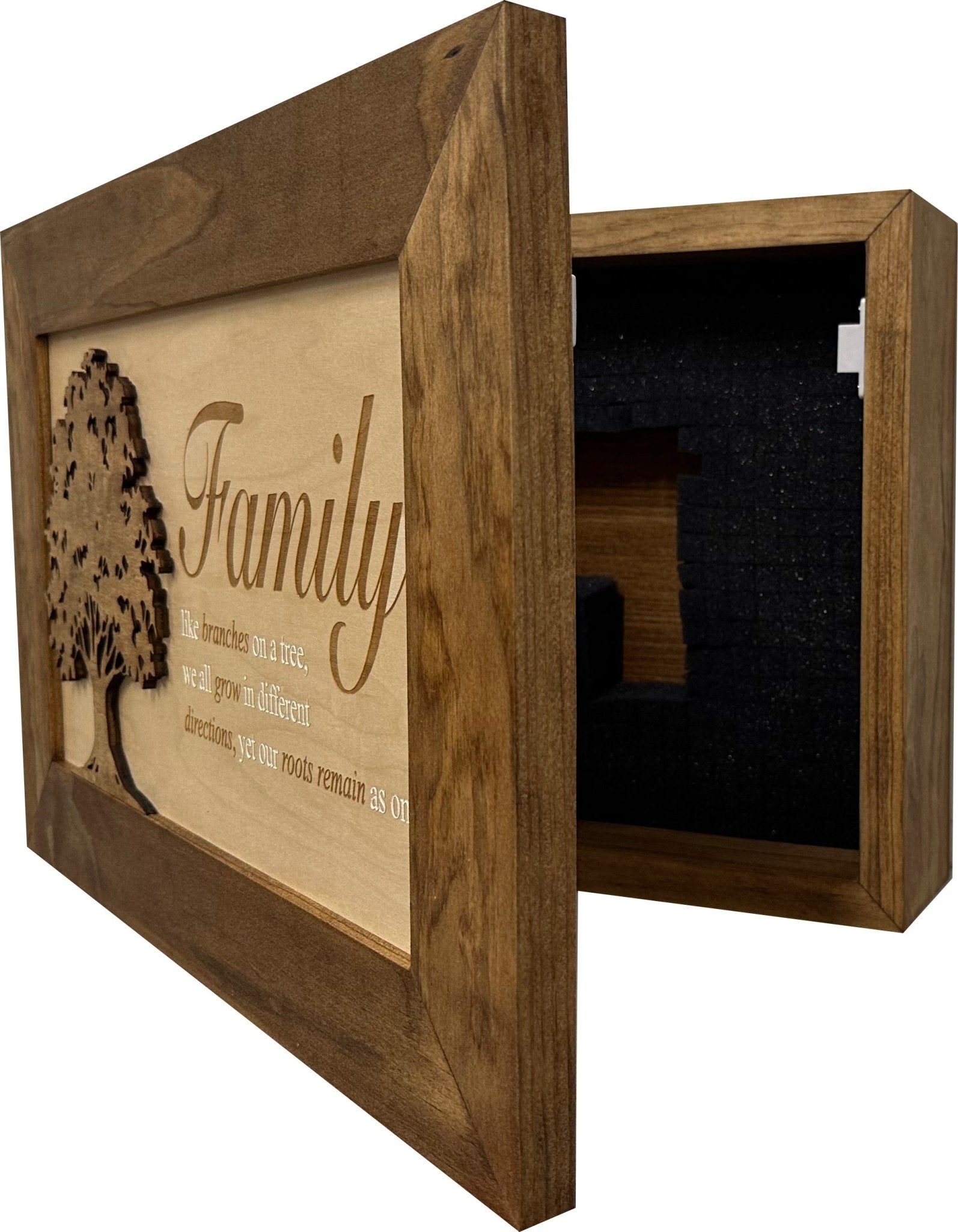 Bellewood Designs - Secured Gun Storage Cabinet with Family Branches (Early American) - Angler's Pro Tackle & Outdoors