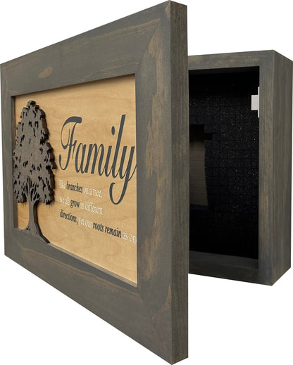 Bellewood Designs - Secured Gun Storage Cabinet with Family Branches (Gray) - Angler's Pro Tackle & Outdoors