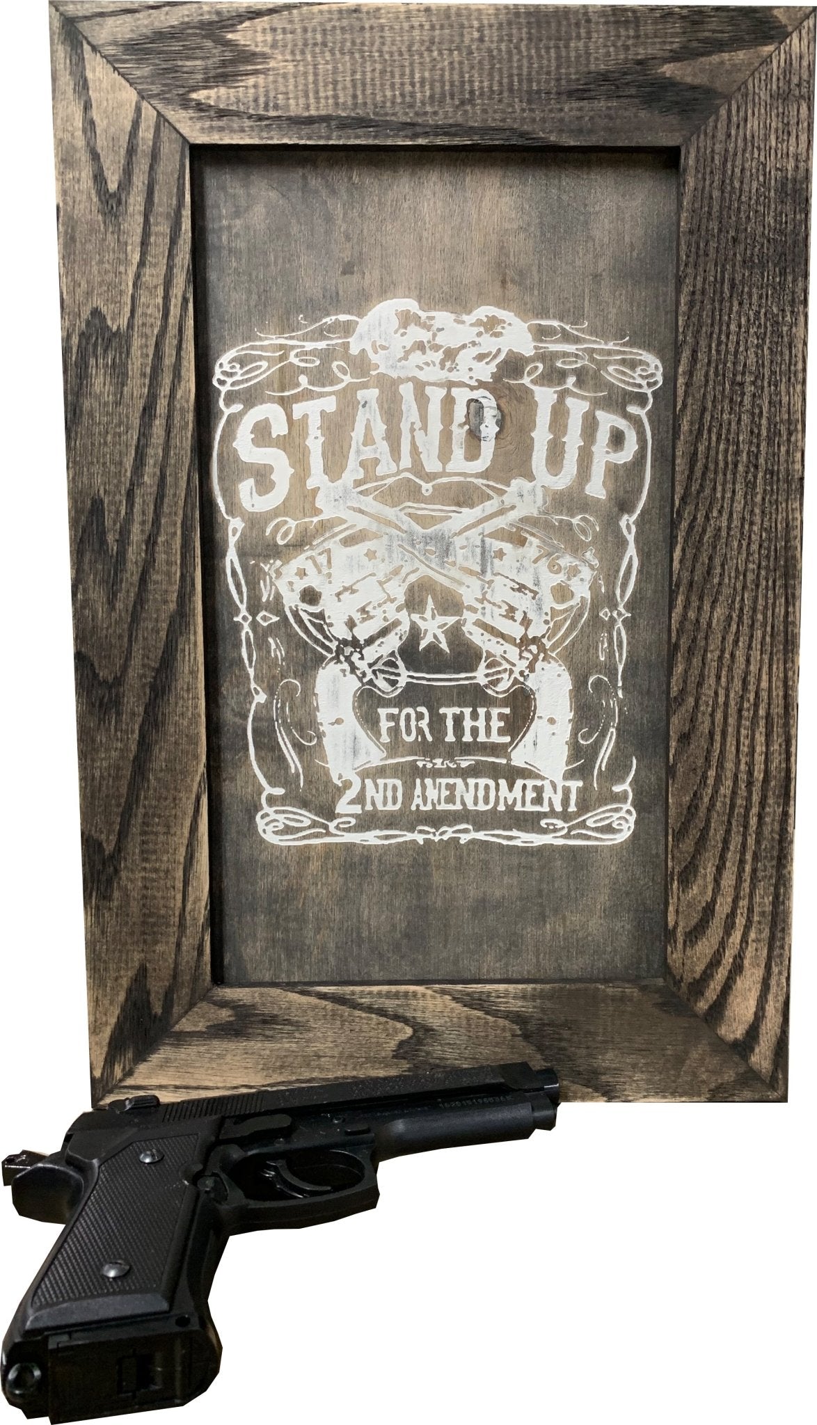 Bellewood Designs - Stand Up for the 2nd Amendment Hidden Gun Storage Firearm Concealment Wall Decor - Angler's Pro Tackle & Outdoors