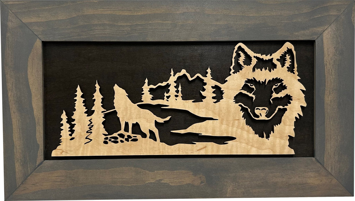 Bellewood Designs - Wall - Mounted Gun Cabinet Wolf Scenery Wall Decoration - Gun Safe To Securely Store Your Gun In Plain Sight - Angler's Pro Tackle & Outdoors